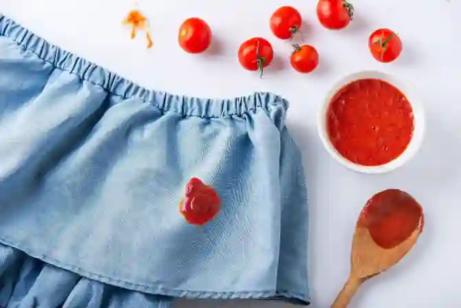 Удаление томатных пятен на одежде